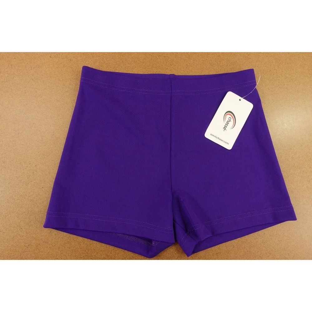 Chasse Womens Small Purple Stretch Boy Cut Brief Athletic Performance Shorts NWT